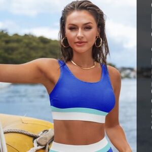 Cupshe Sunny Blue Colorblock Bralette